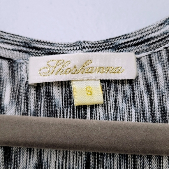 Shoshanna 'Becky' Black White Marled Space Dye‎ Long Sleeve Fit & Flare Dress, S - Picture 7 of 11